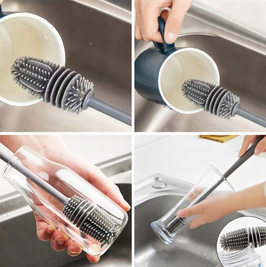 Perie din silicon pentru curatat sticle, Zola®, 28x3 cm, gri Perie din silicon pentru curatat sticle, Zola®, 28x3 cm, gri